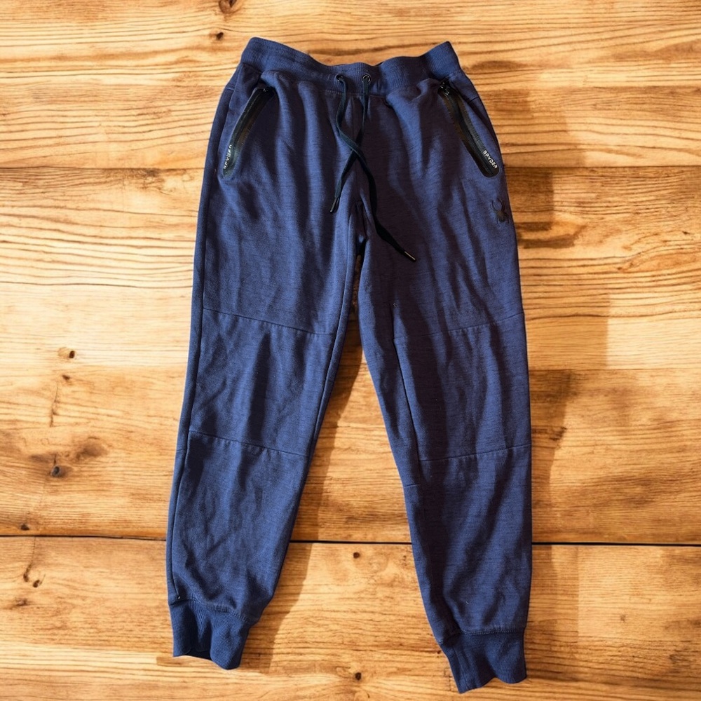 Spyder Active Men’s‎ Blue Joggers Sweatpants M | Zipper Pockets | Logo | Comfy
